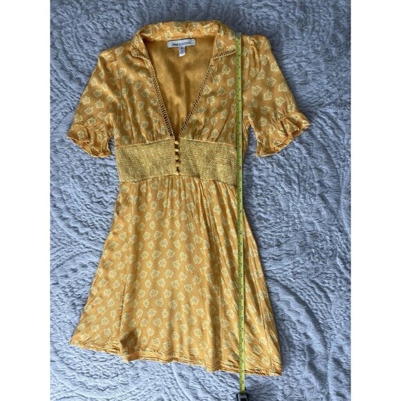 Urban Outfitters Graziana Mini Dress Yellow w/Elastic Waste Women's SP - Picture 7 of 9